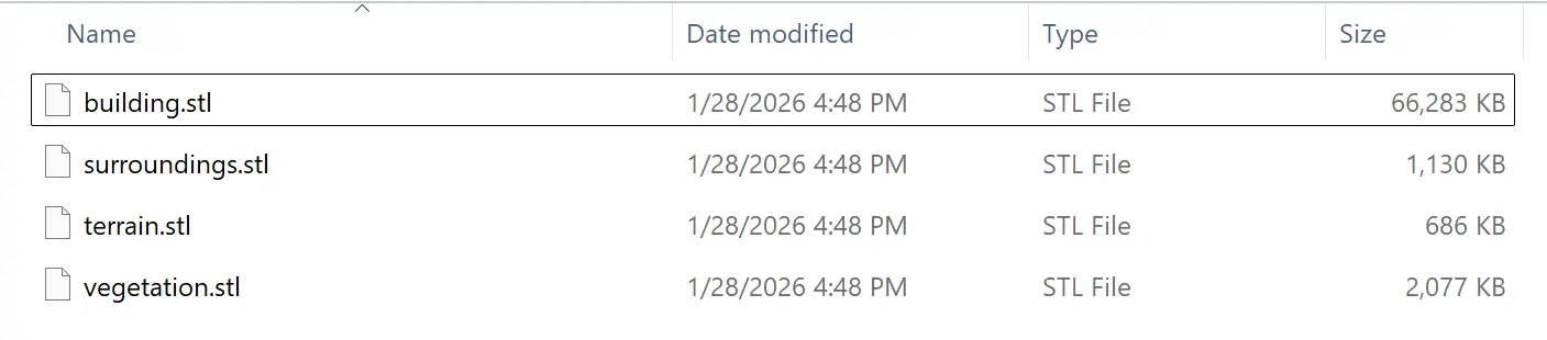 Export geometries - form filled